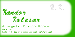 nandor kolesar business card